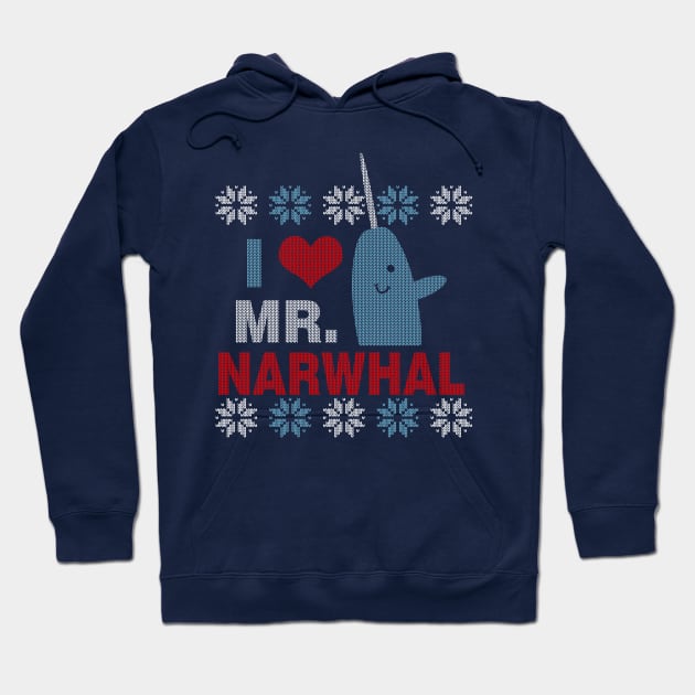 I Love Mr. Narwhal Ugly Elf Christmas Sweater Hoodie by TeeCreations